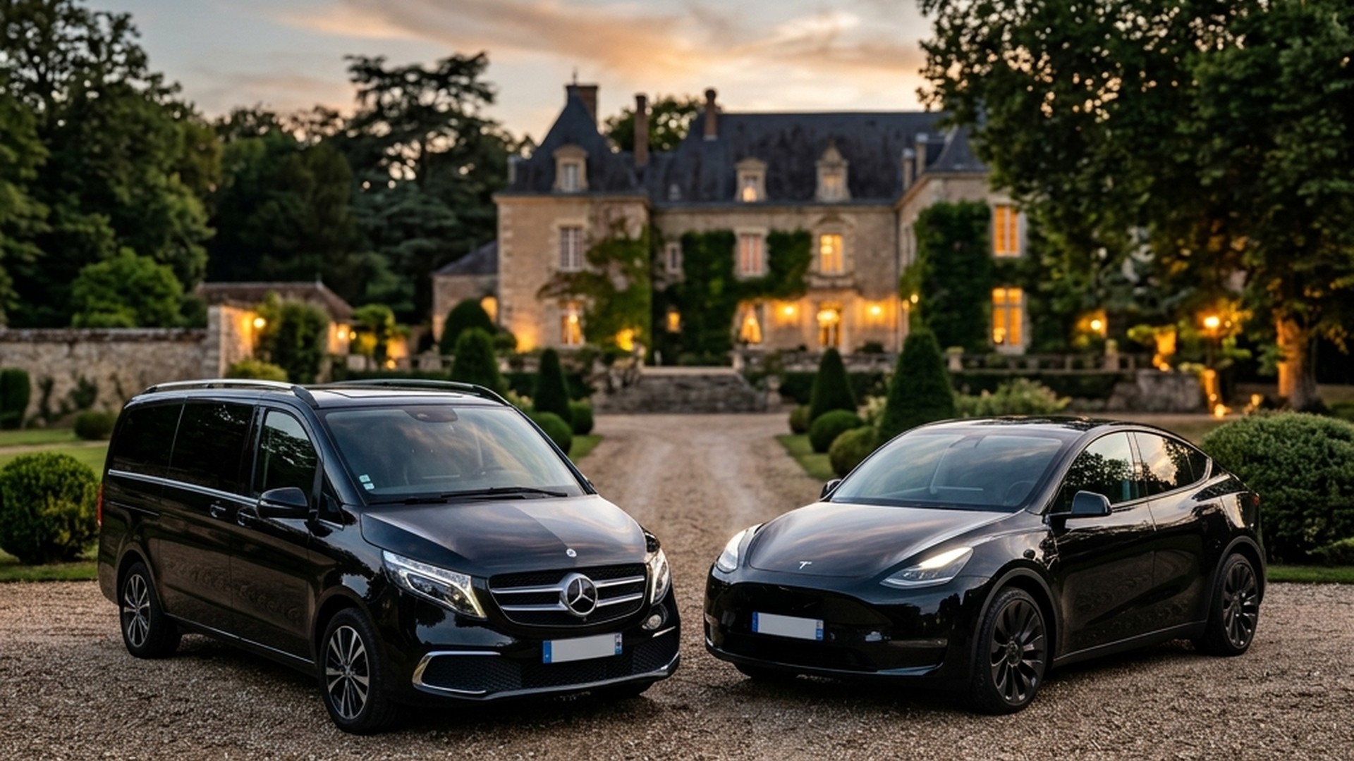 Flota de vehículos de lujo Mercedes Clase S y Clase V en París